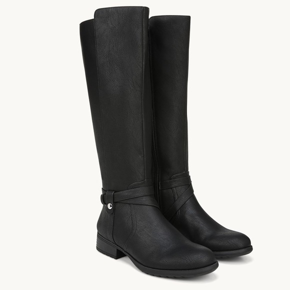 LifeStride Xtrovert Riding Boots Vegan Leather Wide Calf Black Size 8.5WIDE NEW - Picture 2 of 16